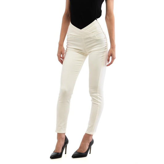 Patrizia Pepe White Cotton Skinny Pants