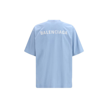 Balenciaga Light Blue Cotton T-Shirt