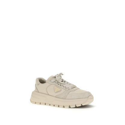Prada Beige Calf Leather Bos Taurus Athletic Sneakers