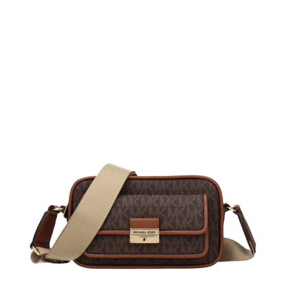 Michael Kors brown fabric crossbody bag