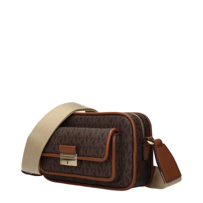 Michael Kors brown fabric crossbody bag