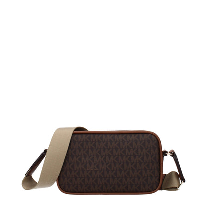 Michael Kors brown fabric crossbody bag