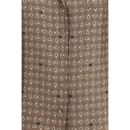 Max Mara Brown Silk Pattern Shirt