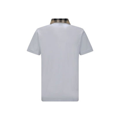 Burberry White Cotton Polo Shirt