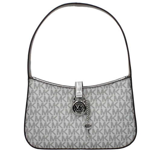 Michael Kors silver fabric handbag with metallic effect