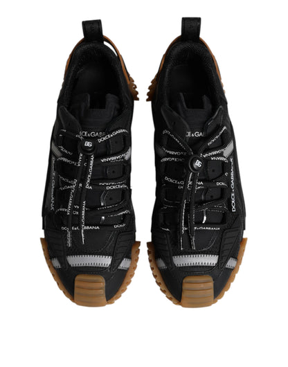 Dolce & Gabbana Black Logo Lace Up Low Top NS1 Sneakers Shoes