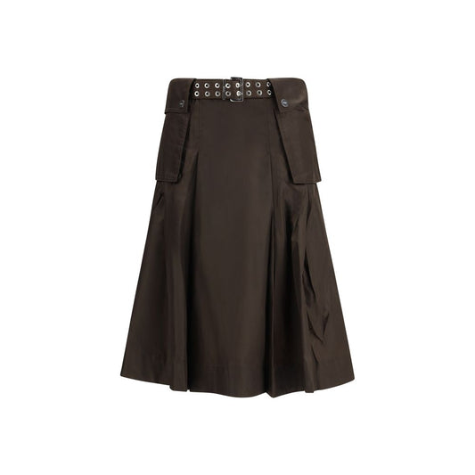 Ganni Brown Recycled Polyamide Long Skirt