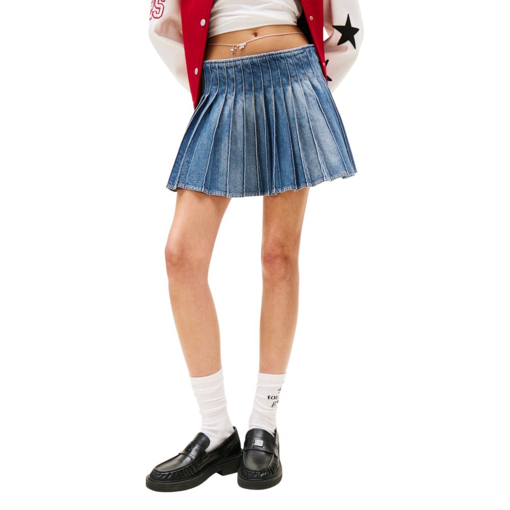 Tommy Hilfiger Jeans Blue Recycled Cotton Mini Skirt
