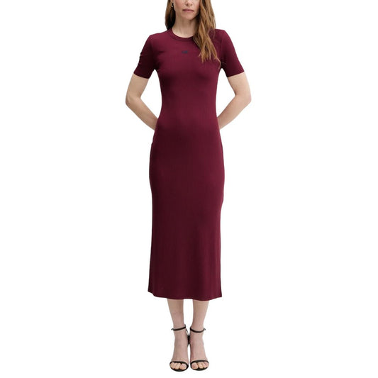 Calvin Klein Jeans Bordeaux Modal Long Dress
