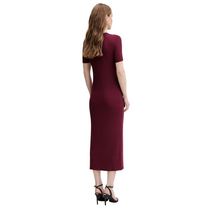 Calvin Klein Jeans Bordeaux Modal Long Dress