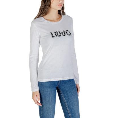 Liu Jo White Cotton Long Sleeve T-Shirt
