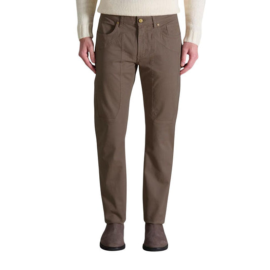 Jeckerson Brown Cotton Skinny Pants