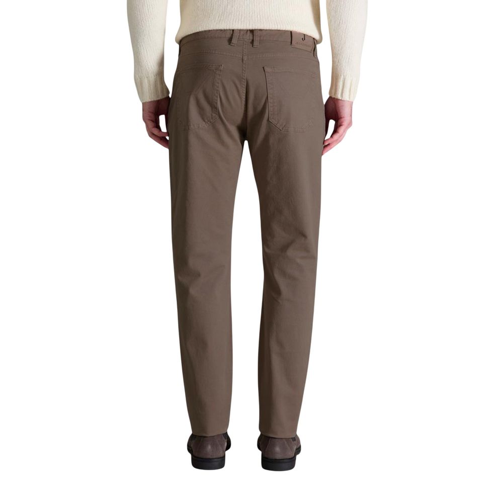 Jeckerson Brown Cotton Skinny Pants