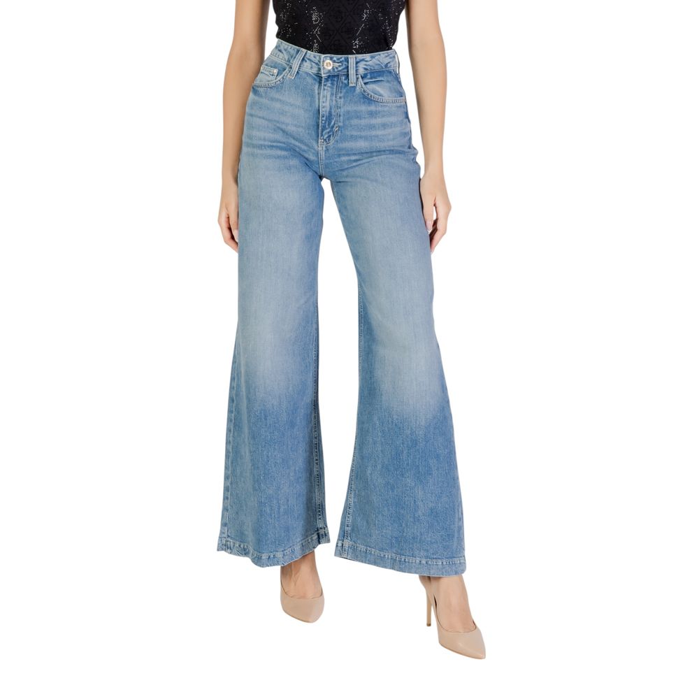 Guess Light Blue Cotton Relaxed Fit Jeans