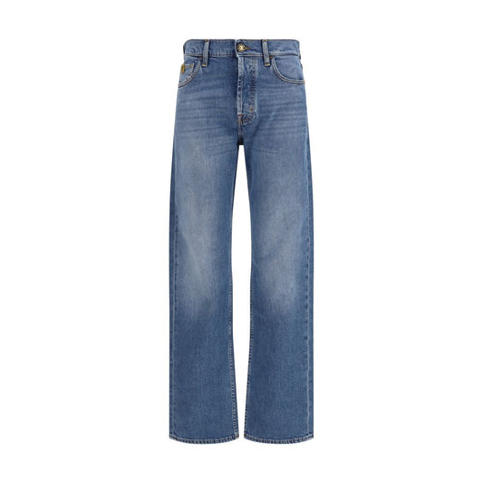 Jacob Cohen Blue Cotton Straight-Leg Jeans