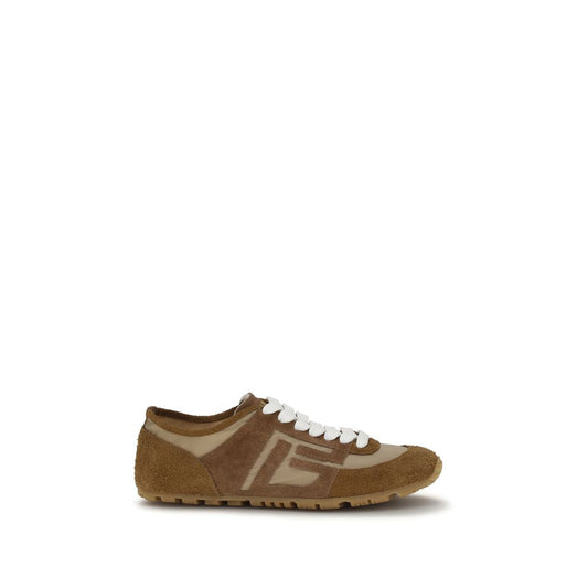 Balmain Beige Calf Leather Bos Taurus Athletic Sneakers