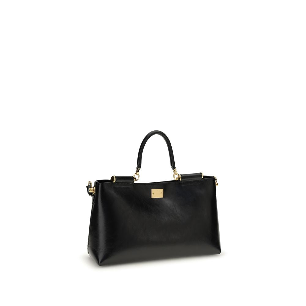 Dolce & Gabbana Black Calf Leather Bos Taurus Shoulder Bag
