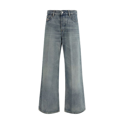 Diesel Blue Cotton Relaxed Fit Jeans