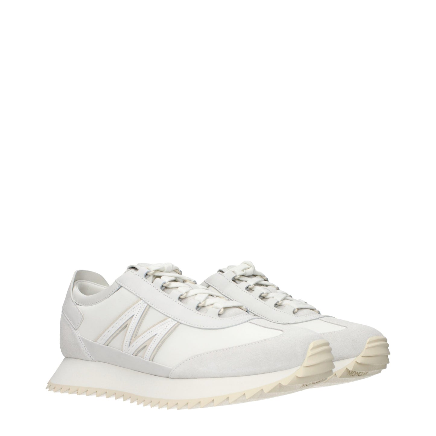 Moncler White Leather Athletic Sneakers