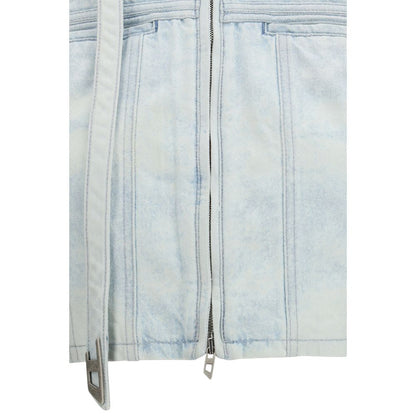 Diesel Blue Cotton Biker Jacket