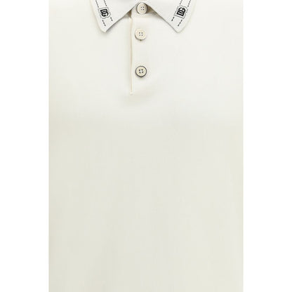 Dolce & Gabbana Beige Silk Polo Shirt