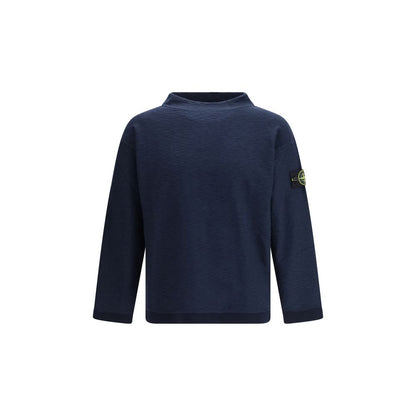 Stone Island Blue Cotton Sweatshirt