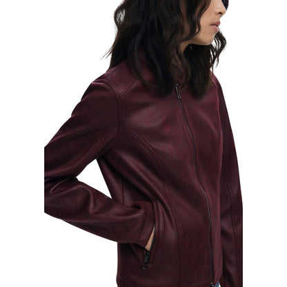 Desigual Bordeaux Leather Jacket