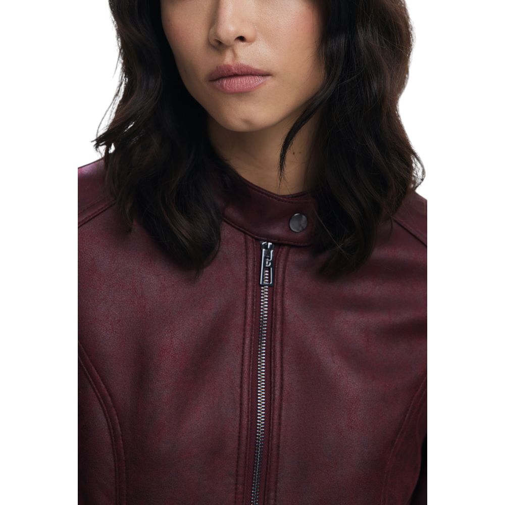 Desigual Bordeaux Leather Jacket