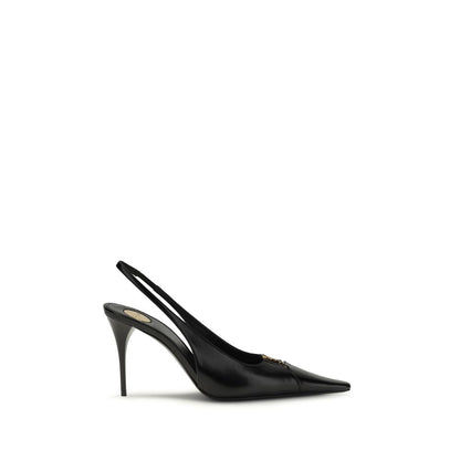 Saint Laurent Babylon Black Calf Leather Slingback Pumps