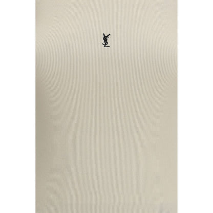 Saint Laurent Beige Cotton Tank Tops