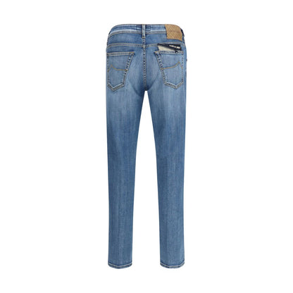 Jacob Cohen Blue Cotton Cropped Jeans