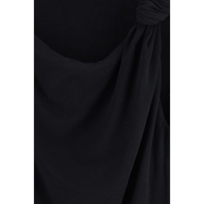 PINKO Black Cotton Sleeveles T-Shirt