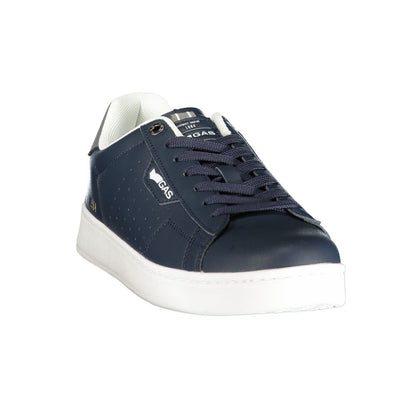 Gas Blue Polyurethane Men Sneaker