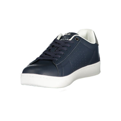 Gas Blue Polyurethane Men Sneaker