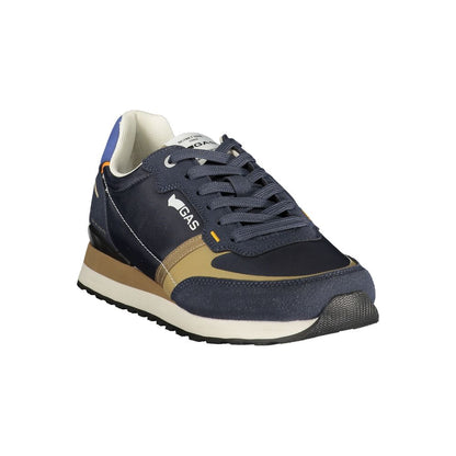 Gas Blue Polyurethane Men Sneaker