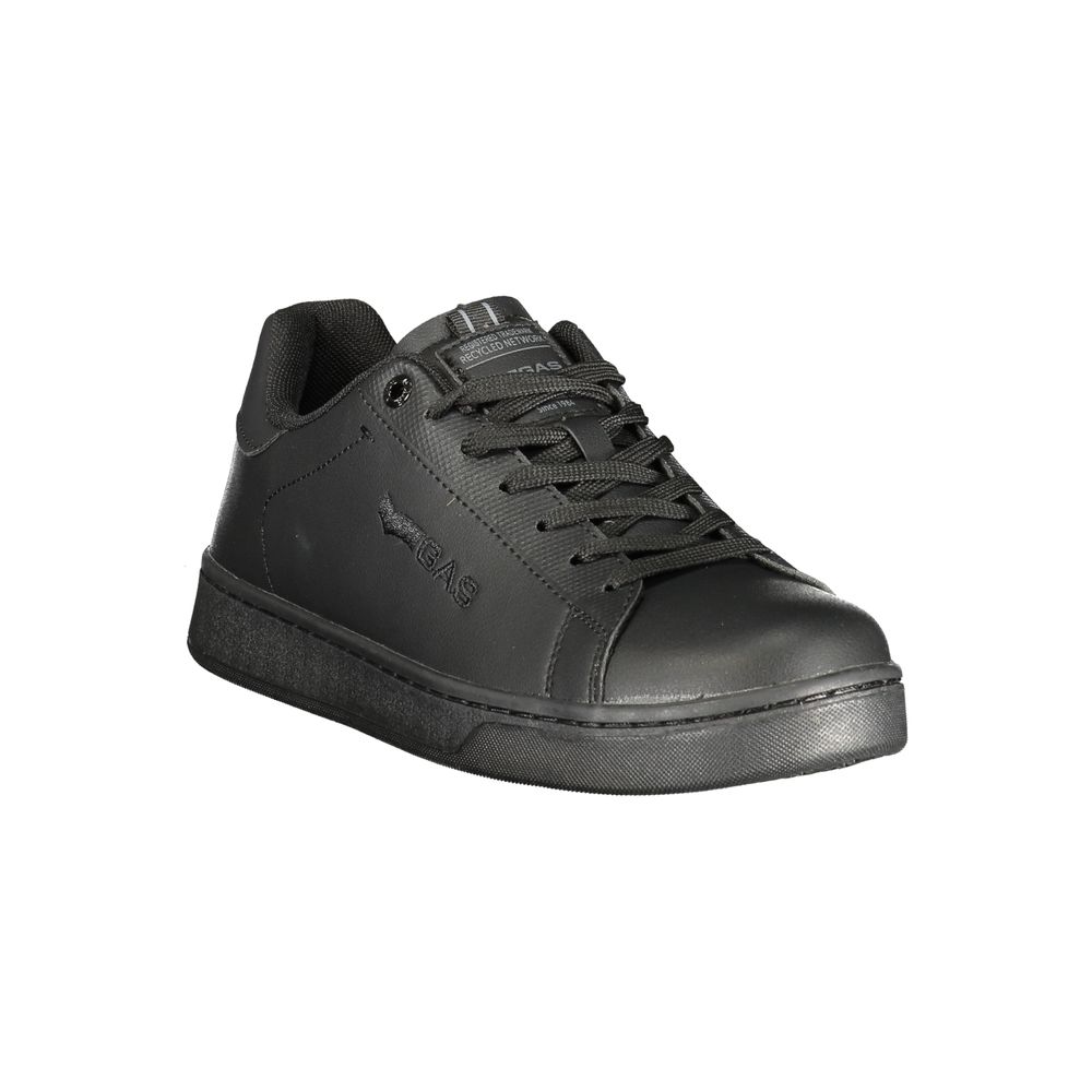 Gas Black Polyester Athletic Sneakers
