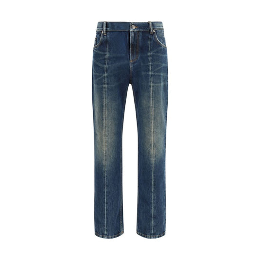 Versace Cotton Straight-Leg Jeans – Blue