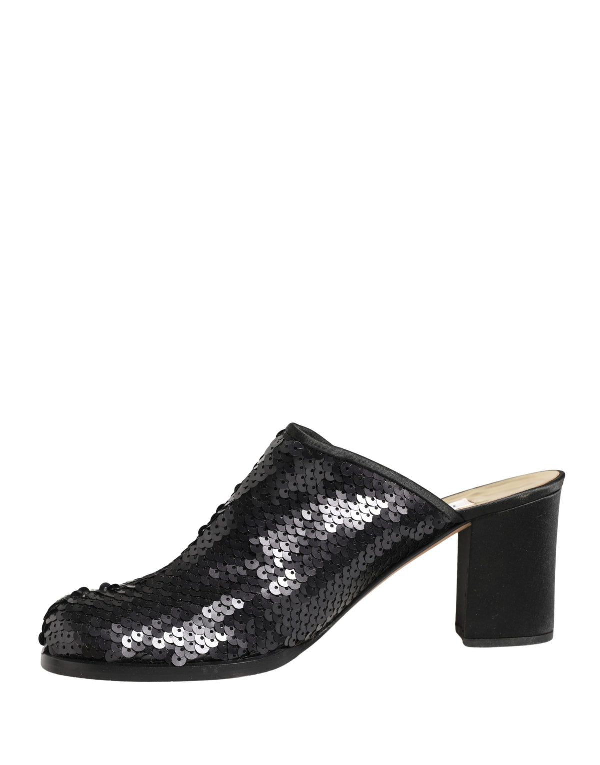 Dolce & Gabbana Black Sequined Mules Shoes