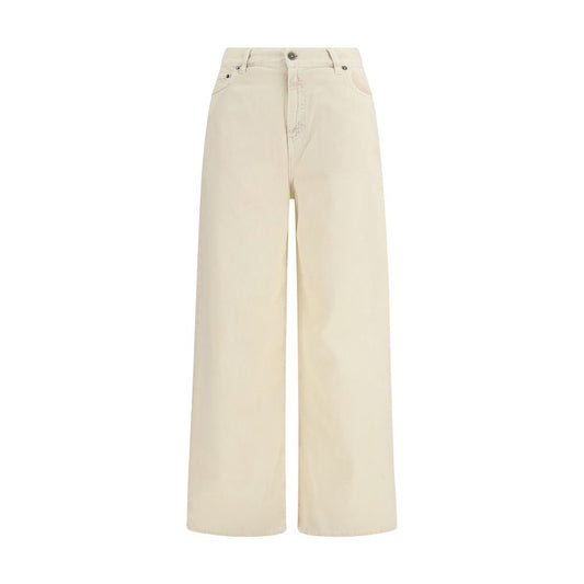 Golden Goose Two-Tone Cotton Wide-Leg Jeans