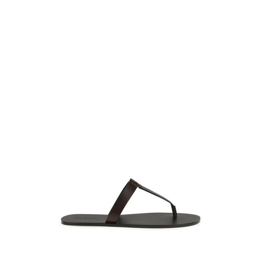 Saint Laurent Brown Calf Leather Bos Taurus Sandals