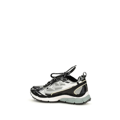 Off-White Gray Polyurethane Athletic Sneakers