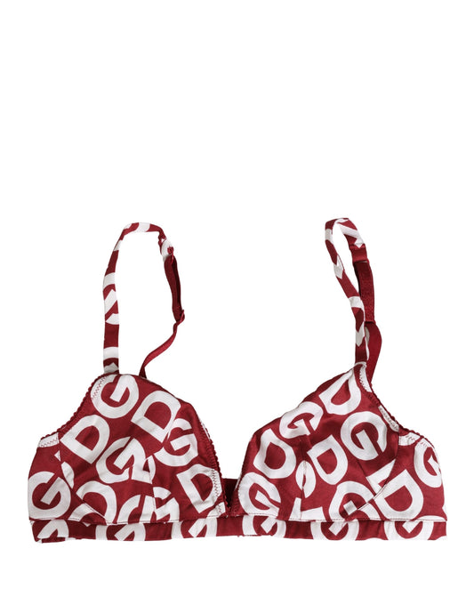 Red and white Dolce & Gabbana cotton soft cup bra