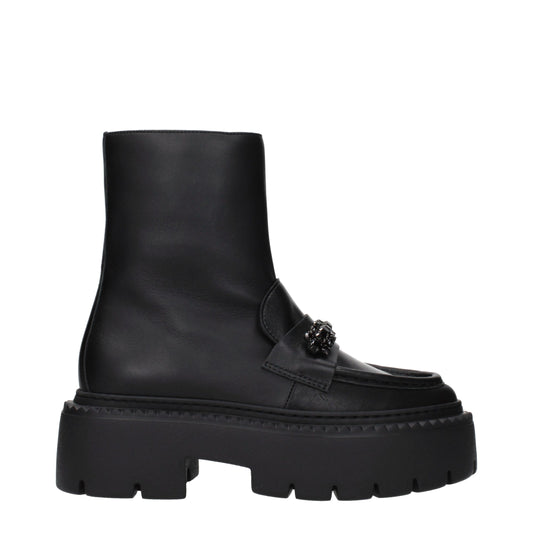 Jimmy Choo Bryer Flat Black Leather Ankle Boots