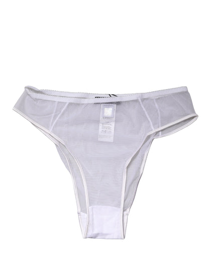 Dolce & Gabbana White Sheer Silk Stretch High Brief Underwear