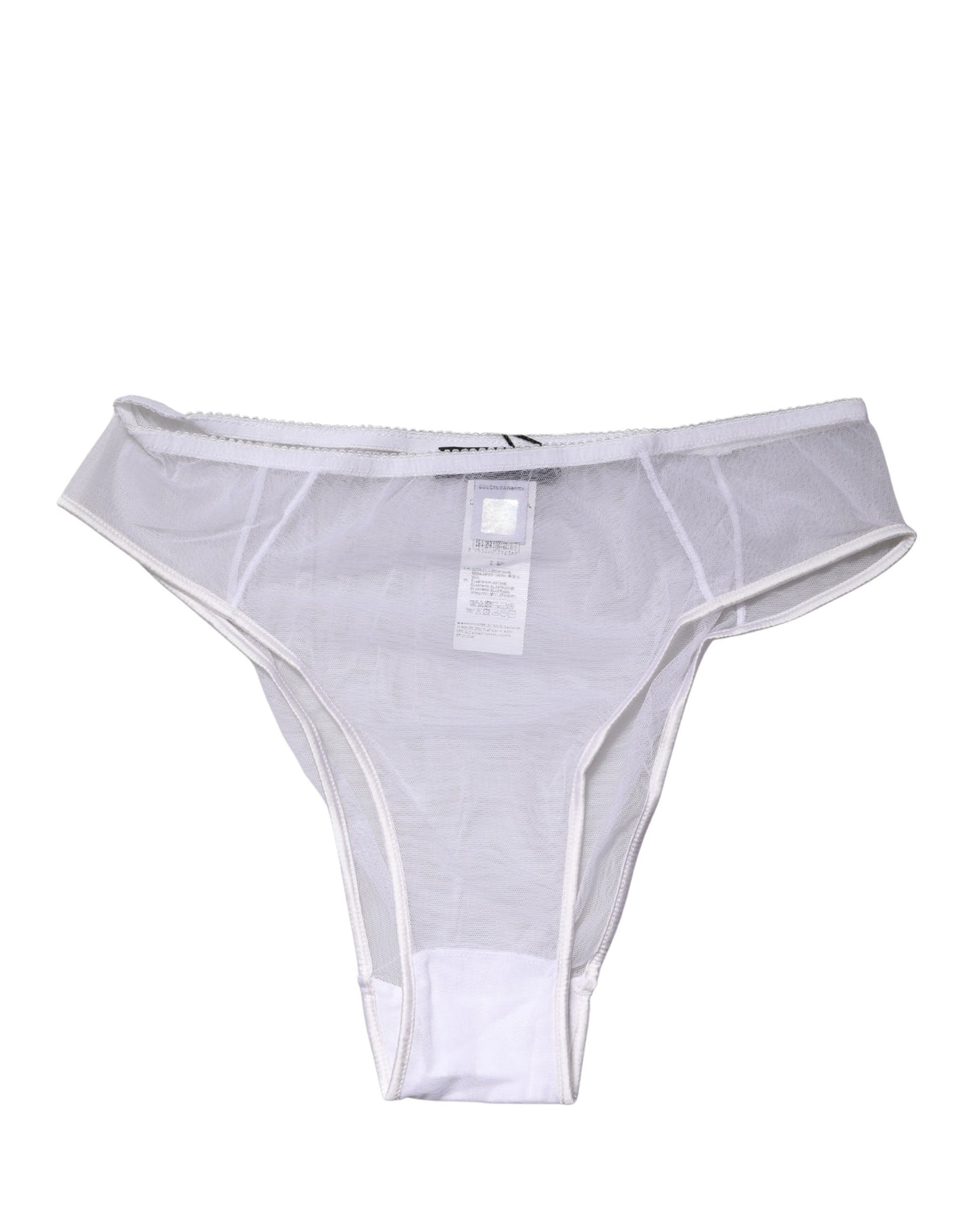 Dolce & Gabbana White Sheer Silk Stretch High Brief Underwear