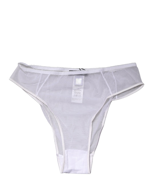 Dolce & Gabbana white sheer silk high brief underwear