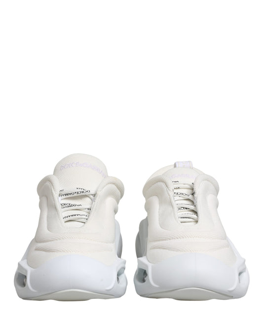 Dolce & Gabbana White Slip On Wave Low Top Sneakers Shoes