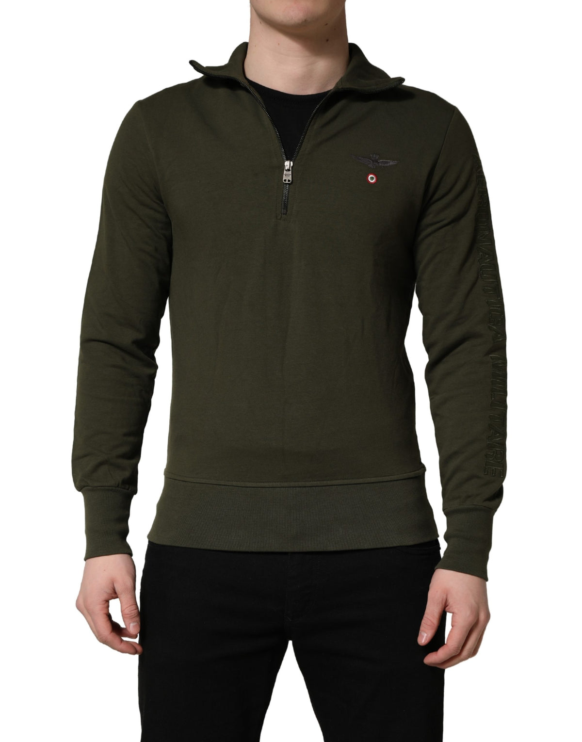 Aeronautica Militare MilitaryGreen HalfZip Sweatshirt Sweater