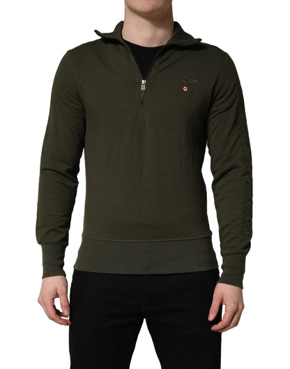 Aeronautica Militare MilitaryGreen HalfZip Sweatshirt Sweater