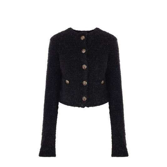 Balenciaga black cotton-blend cardigan